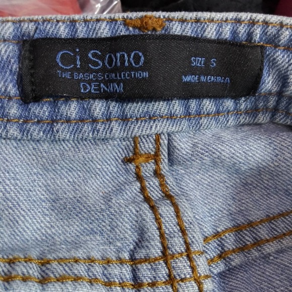 Ci Sono Denim Collection Bib Overalls Ripped Distressed Size Small - Picture 10 of 12
